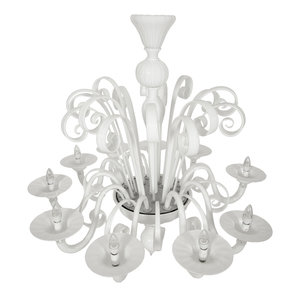 Appraisal: An Italian Murano Style Opaline Glass Chandelier th Century Height