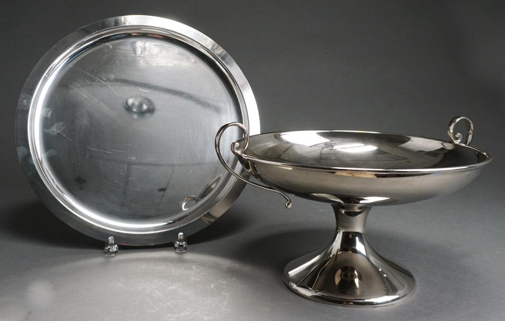 Appraisal: Silver Plate Footed Bowl and Tray