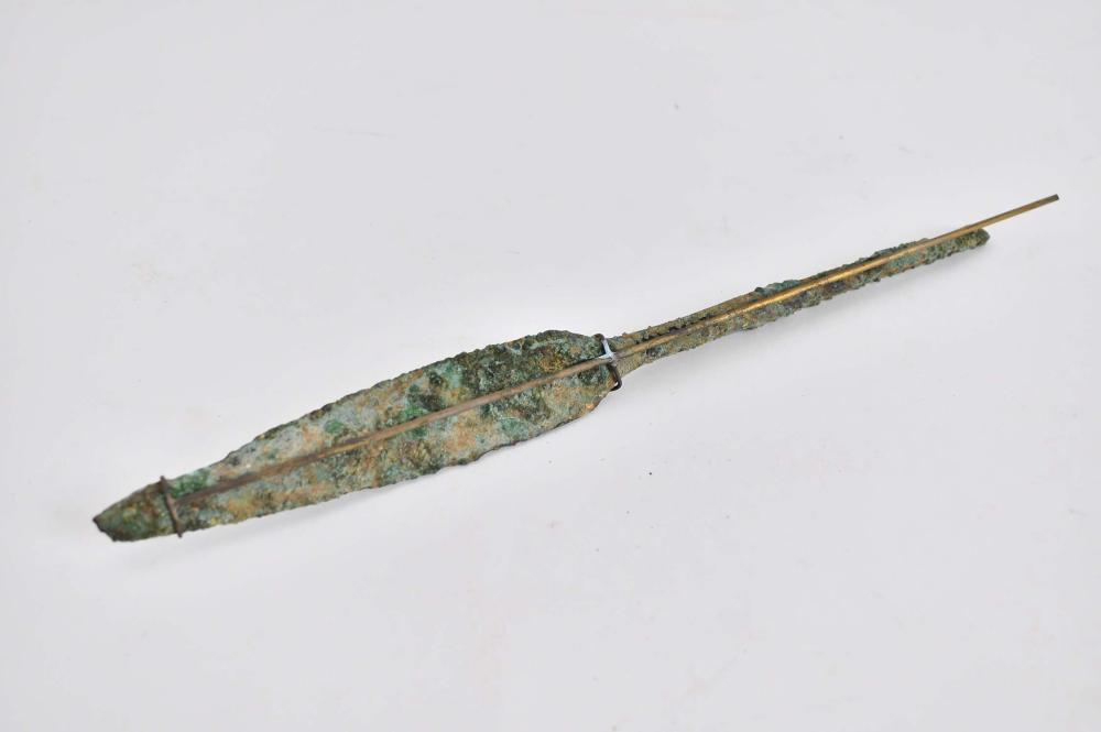 Appraisal: CANAANITE BRONZE SPEAR HEAD - B C E Tapering on