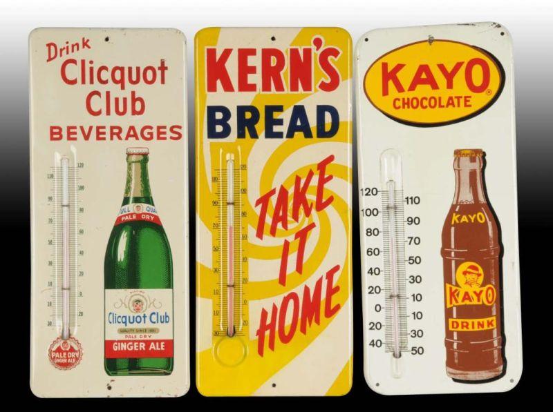 Appraisal: Lot of Assorted Tin Thermometers Description Circa s Kern's Bread