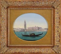 Appraisal: MANNER OF CANALETTO Italian th Century VENICE Signed oval oil