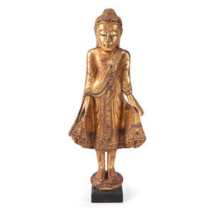 Appraisal: A Chinese Carved Gilt Wood Standing Buddha Figure th Century