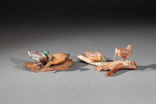 Appraisal: Two Miniature Pairs James J Ahearn - Stamford CTc mallards