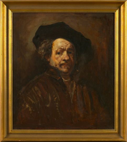 Appraisal: After Rembrandt Van Rijn Dutch - Self-Portrait oil on canvas