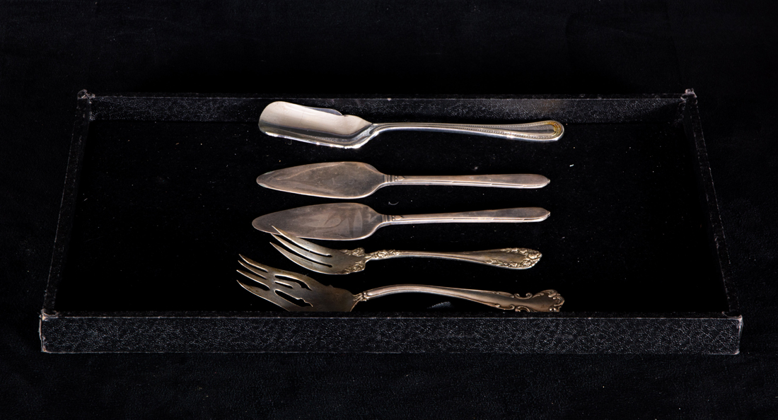 Appraisal: LOT OF STERLING OR PLATED FLATWARE ITEMS Lot of Sterling