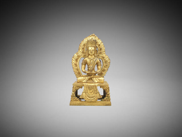 Appraisal: A gilt-bronze figure of Amitayus cm high