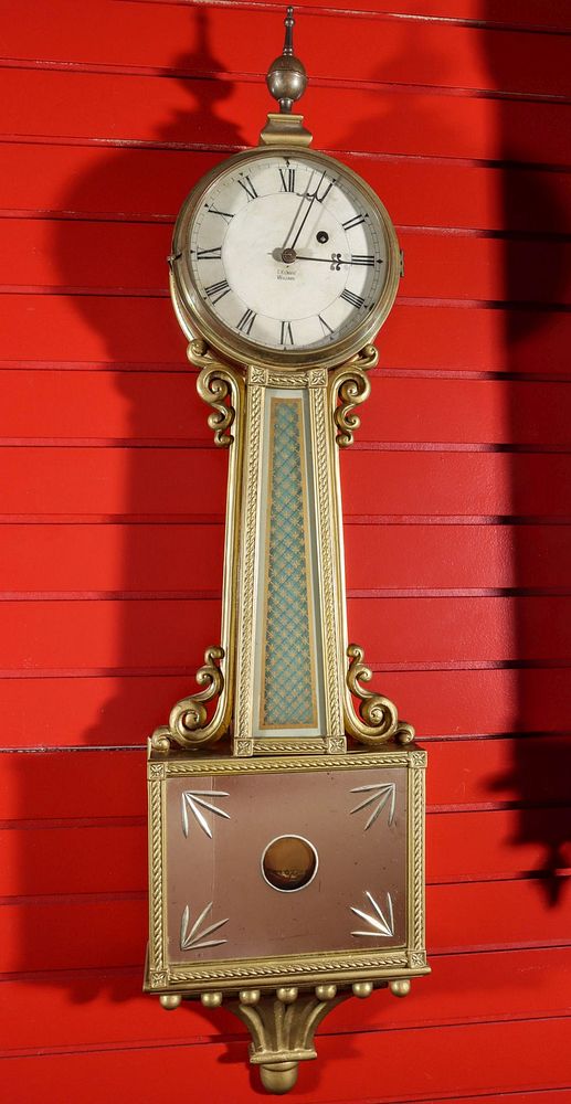 Appraisal: AN EARLY TH CENTURY BANJO CLOCK SIGNED E E ORVIS