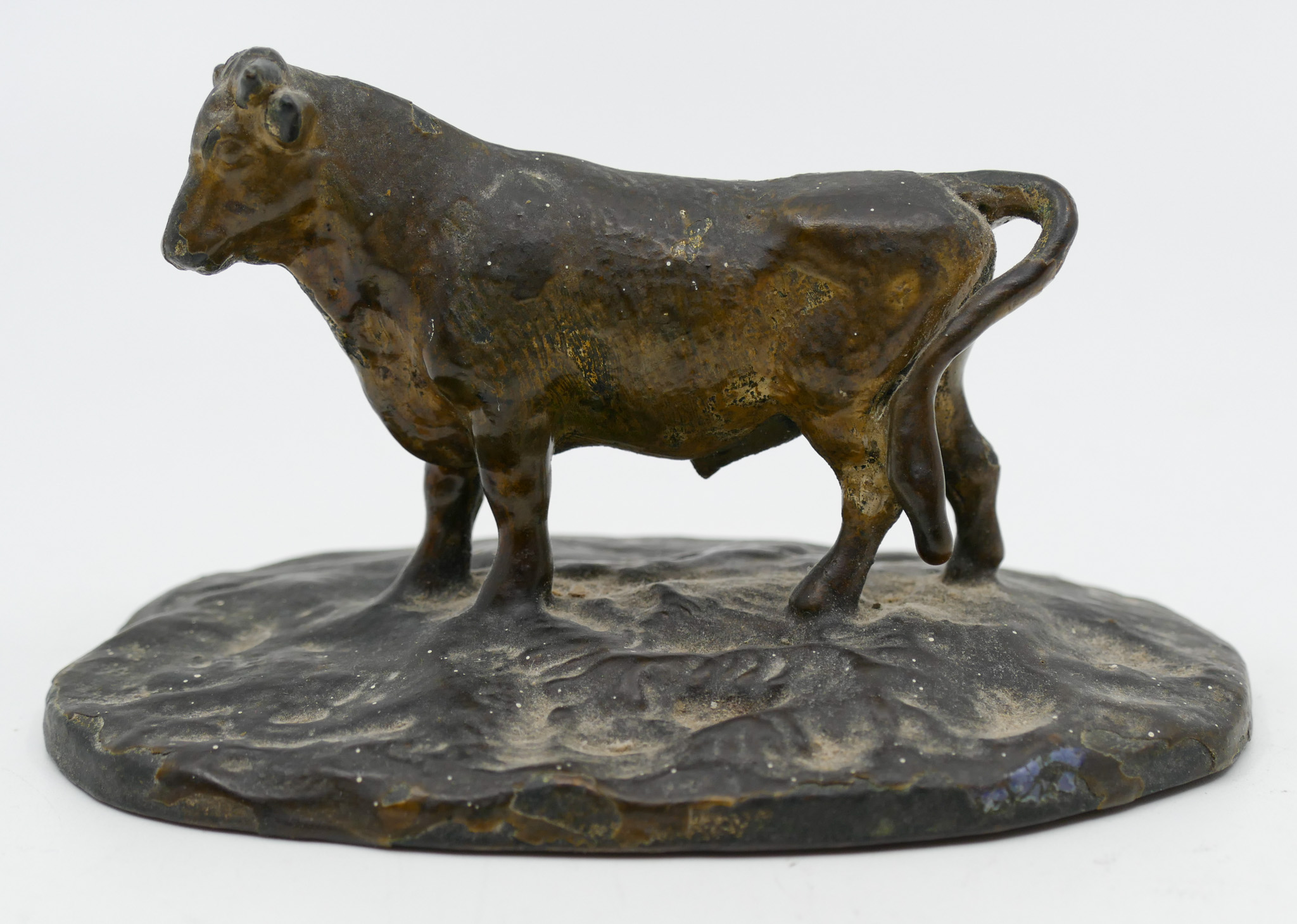 Appraisal: Antique Bull Small Bronze Sculpture ''