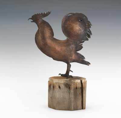 Appraisal: A Copper Weather Vane Rooster Hand made from old copper