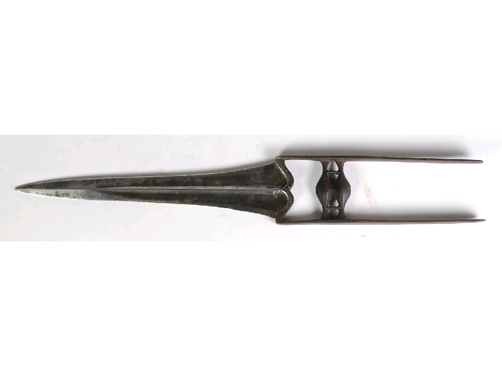 Appraisal: EIGHTEENTH CENTURY INDIAN 'KATAR' THRUSTING DAGGER of typical one piece