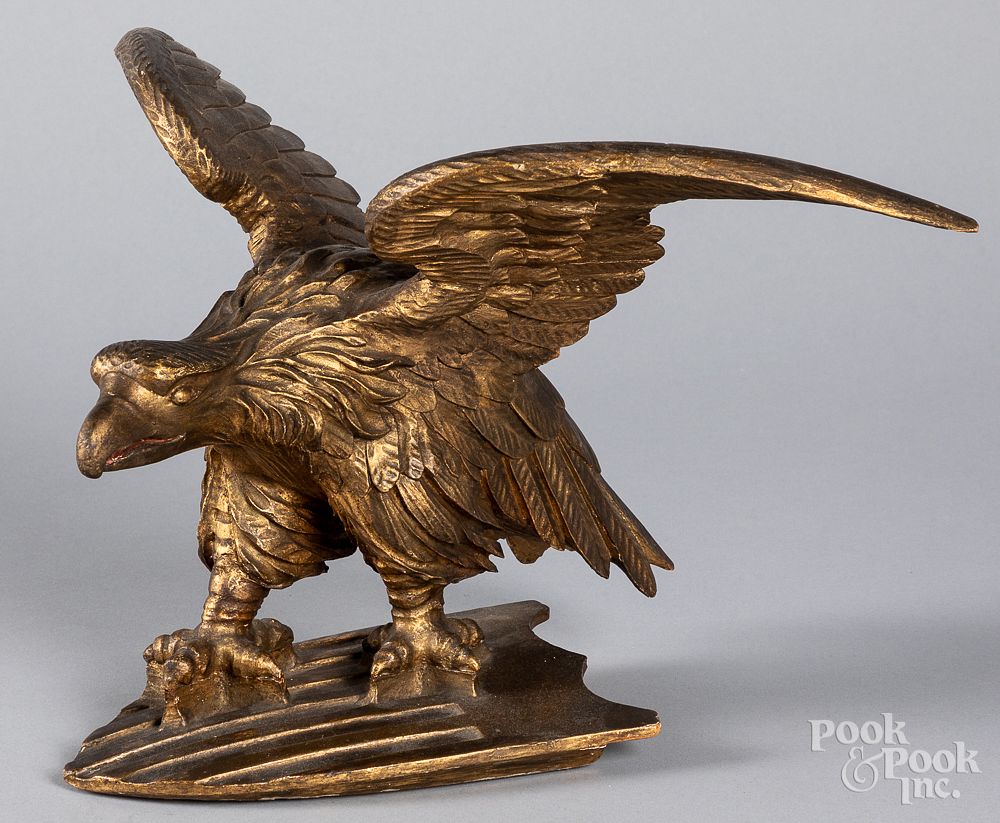 Appraisal: Carved giltwood eagle late th c Carved giltwood eagle late