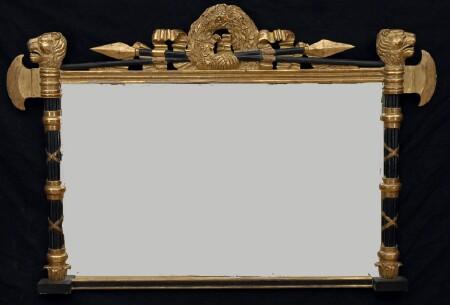 Appraisal: Empire-Style Painted and Parcel-Gilt Mirror