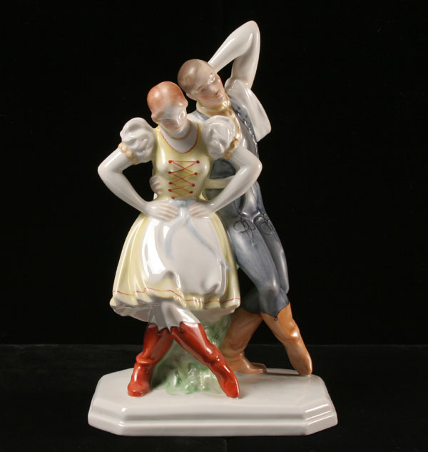 Appraisal: Herend porcelain costumed dancing couple H Very good condition