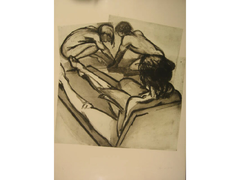 Appraisal: ERIC FISCHL AMERICAN B DIGGING KIDS etching and aquatint in