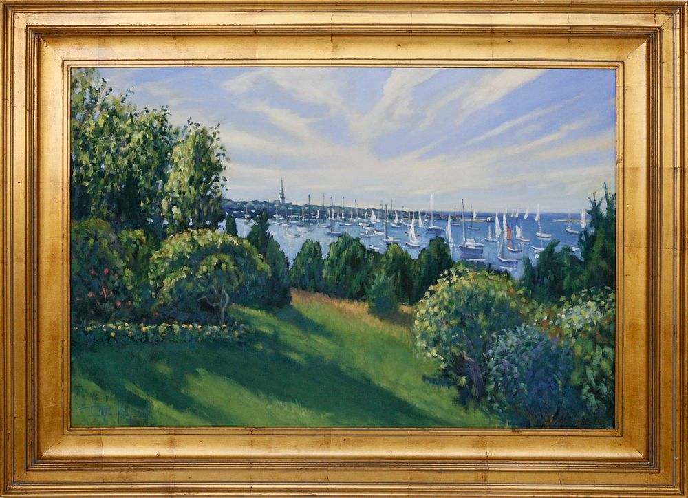 Appraisal: Illya Kagan Oil on Canvas View of the Town of