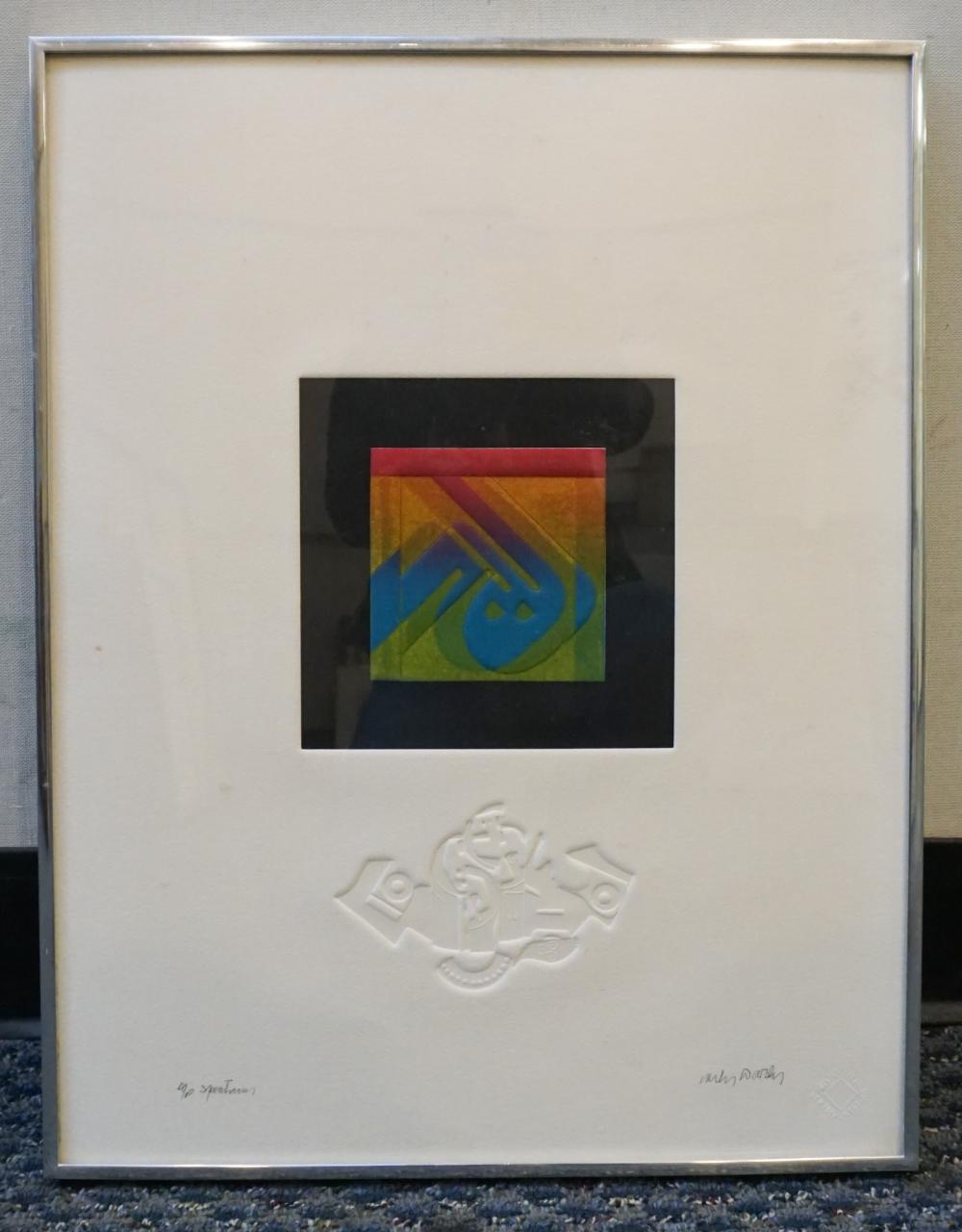 Appraisal: Mark Devila Spectrum Silkscreen Embossing Signed Numbered and Titled Frame