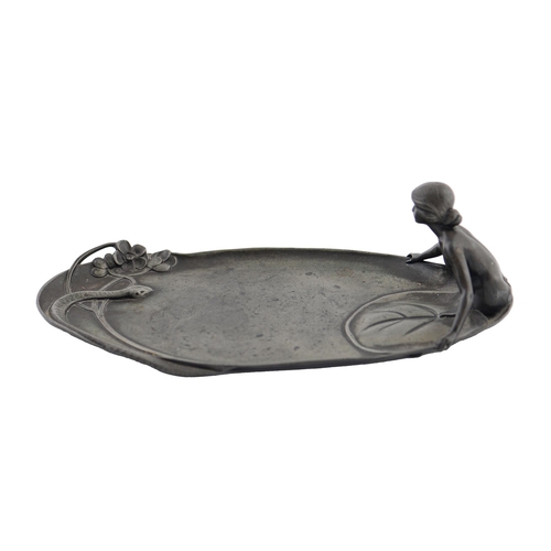 Appraisal: A WMF Jugendstil pewter figural tray c in the form