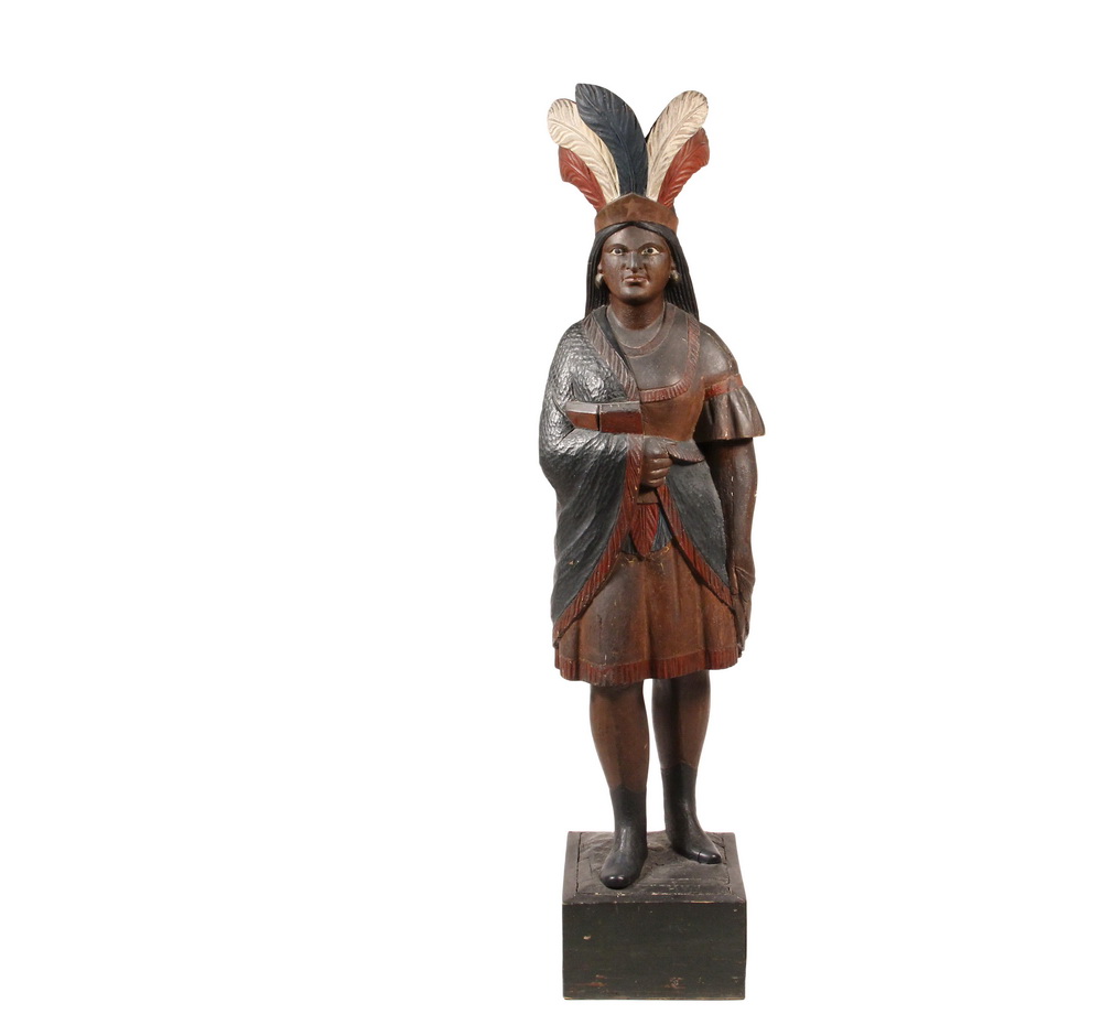 Appraisal: CIGAR STORE INDIAN - Magnificent American Folk Art Advertising Statue