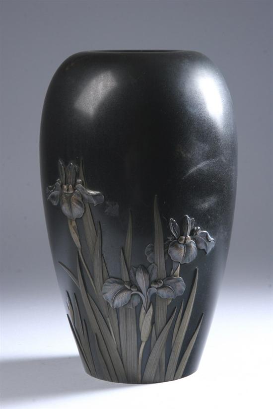 Appraisal: JAPANESE MIXED METAL VASE Early th century Signed and with