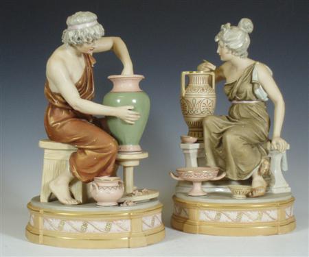 Appraisal: A pair of Royal Dux figures a figure of a