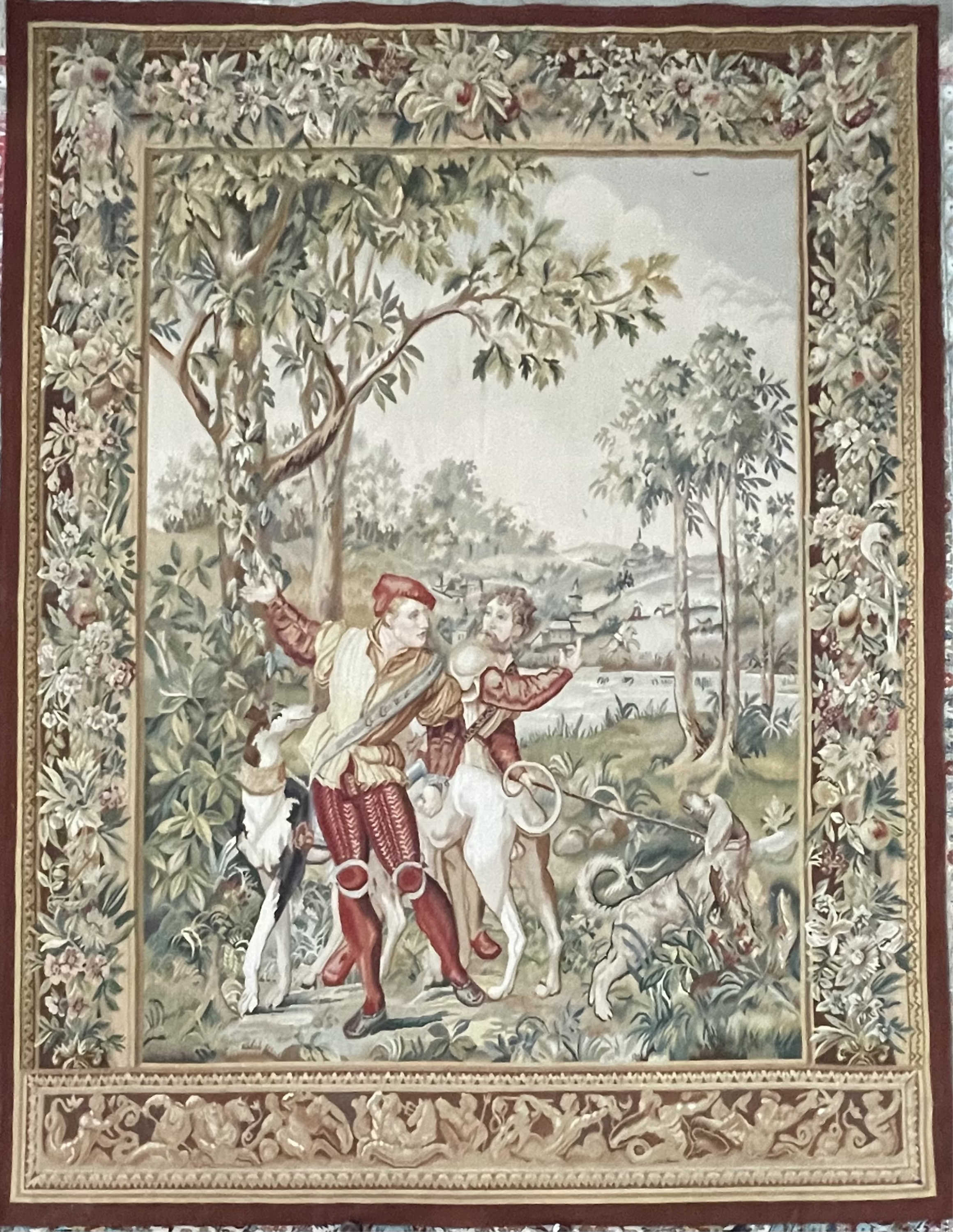 Appraisal: Maximilian hunt scene handwoven tapestry after the th C Bruxelles