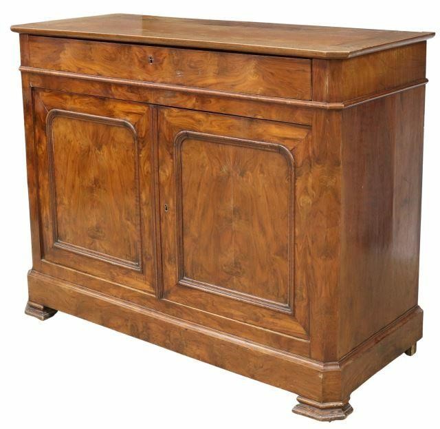 Appraisal: French Louis Philippe period figured walnut sideboard mid th c