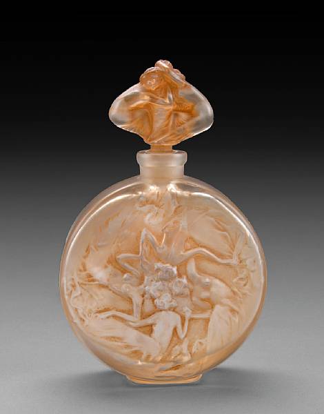 Appraisal: A Ren Lalique molded glass perfume bottle with stopper Rosace