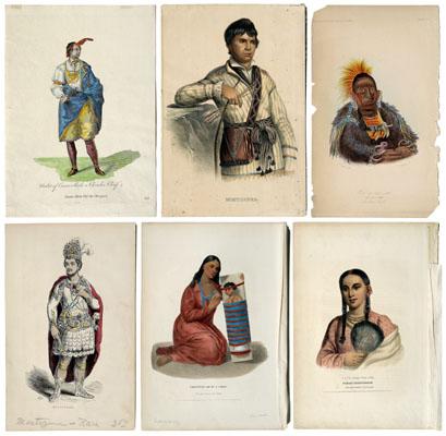 Appraisal: Six Native American lithographs three from Thomas L McKenney The