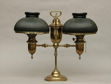 Appraisal: American Brass Two-Light Student's Lamp