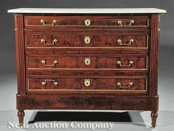 Appraisal: A Louis XVI Carved Mahogany Commode early th c molded