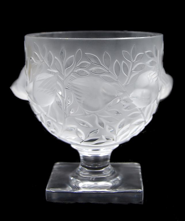 Appraisal: R Lalique Crystal Vase R Lalique Crystal Vase Packaging Insurance