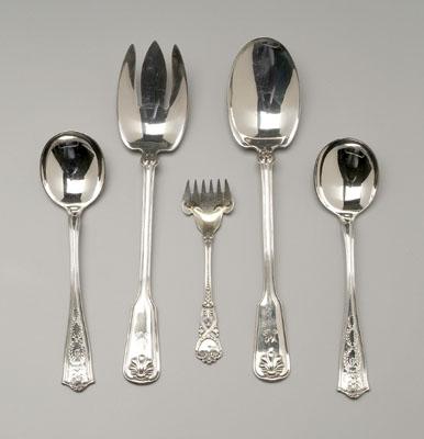 Appraisal: pieces Tiffany sterling flatware Shell and Thread St James Marquise