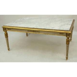 Appraisal: Mid Century Italian Carved Louis XVI Style Florentine Marble Top