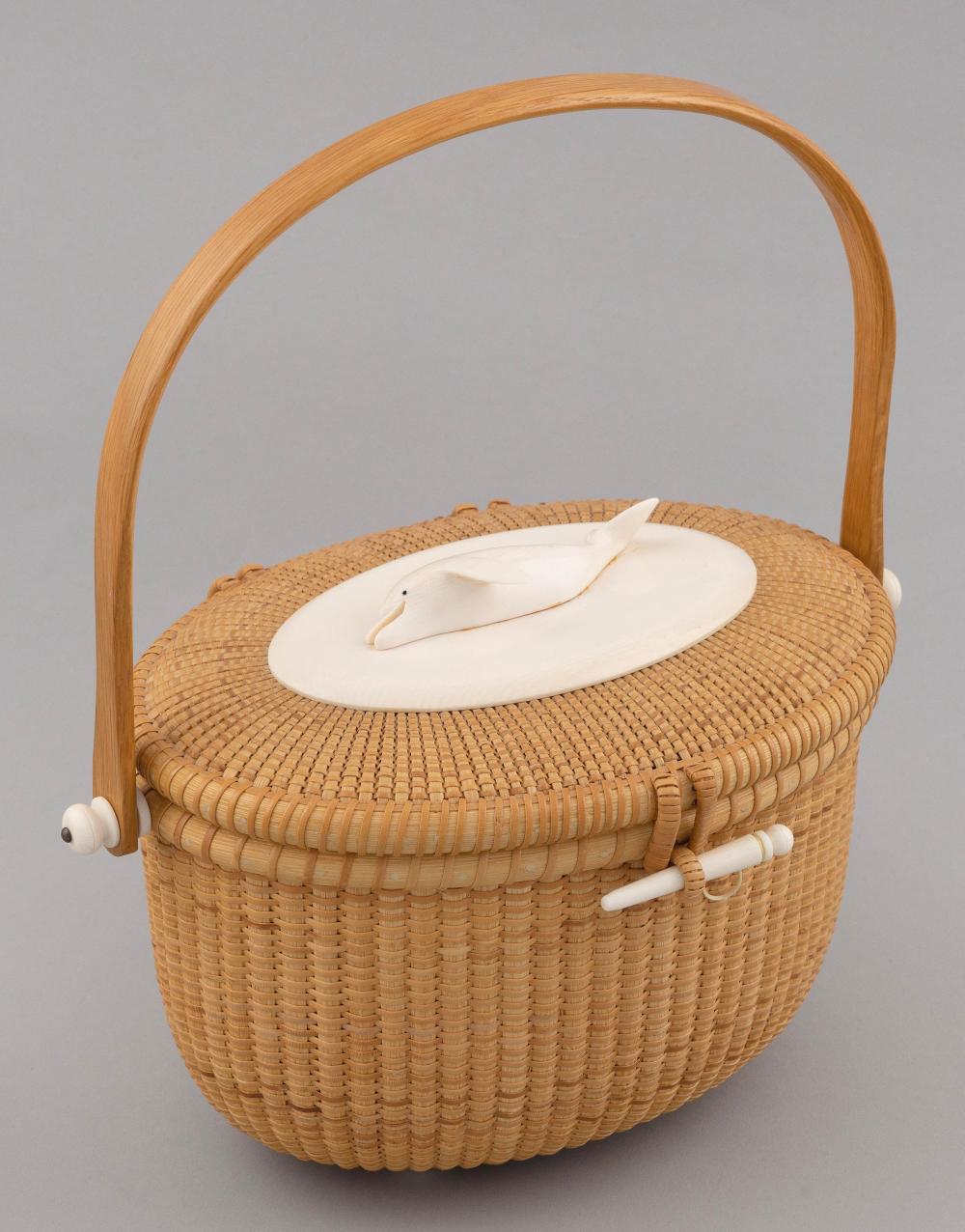 Appraisal: NANTUCKET BASKET PURSE BY DONNA CIFRANIC Nantucket Oval with swing