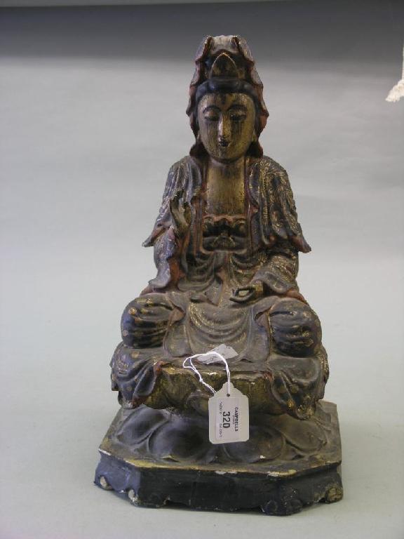 Appraisal: A th century Chinese figure of a seated female gilded