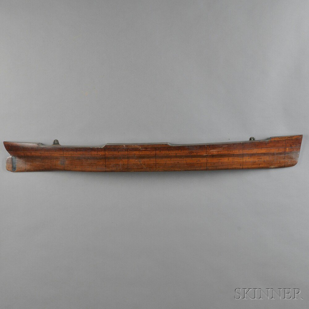 Appraisal: Laminated Wood Half-hull Ship Model of the ESCARGOT ENCEINTE late