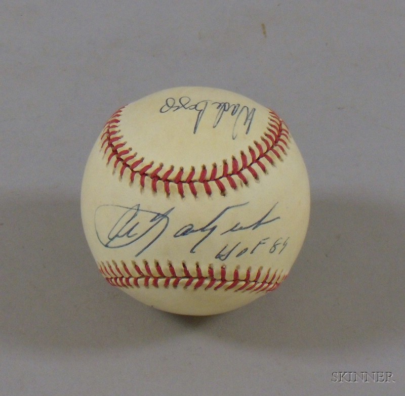 Appraisal: Carl Yastrzemski Wade Boggs and Roger Clemens Autographed Baseball Yastrzemski