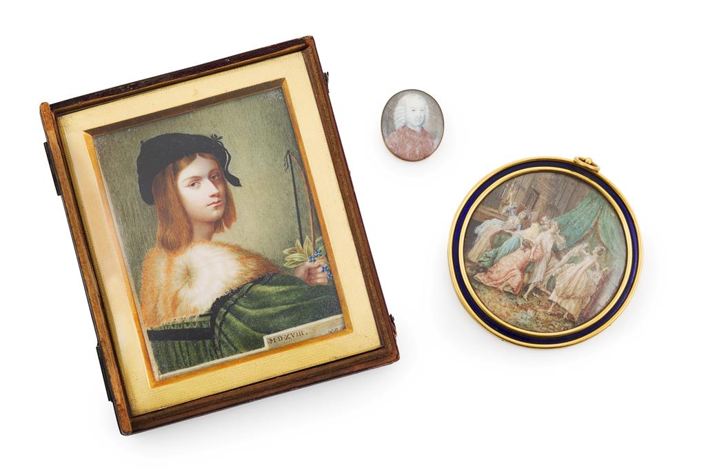 Appraisal: A group of various miniatures one on card mounted on