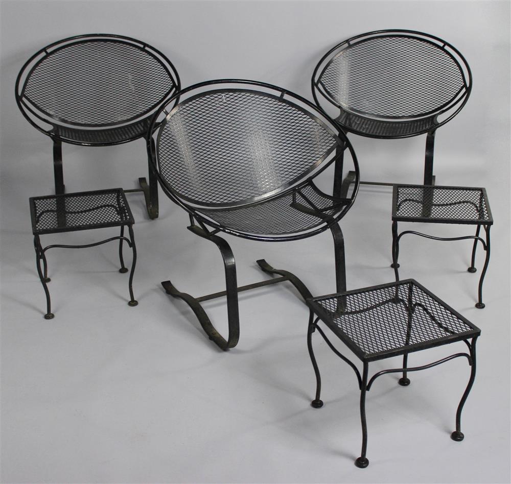 Appraisal: THREE POSSIBLY SALTORINI CLAM SHELL CHAIRS TOGETHER WITH THREE SQUARE