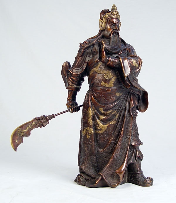 Appraisal: CHINESE BRONZE GUAN GONG Statue of one of the most