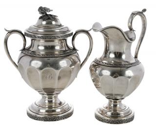 Appraisal: Boston Coin Silver Creamer and Sugar American mid th century