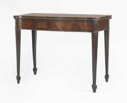 Appraisal: George III mahogany gaming table ca with a felt inlaid