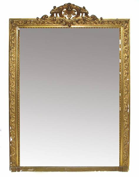 Appraisal: A Napoleon III giltwood and gesso oak mounted mirror height