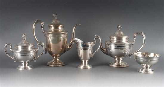 Appraisal: American Classical Revival sterling silver five-piece tea and coffee service