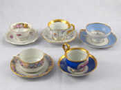 Appraisal: Five pairs of cups and saucers three being Rosenthal one