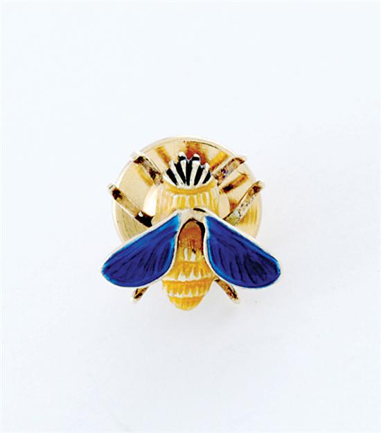 Appraisal: Tiffany Co enameled gold bee-form brooch enameled wings and body