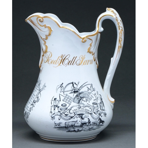 Appraisal: A Staffordshire white earthenware jug c with gilt inscription Philanthropic