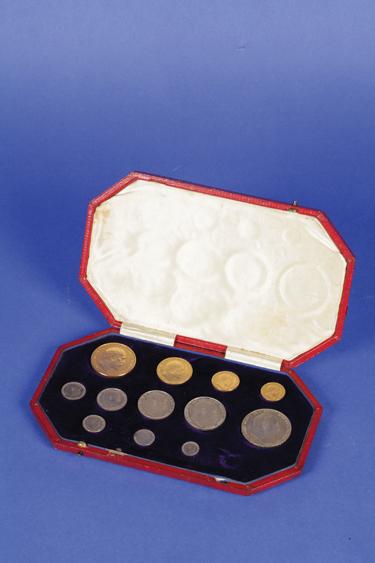 Appraisal: AN EDWARD VII SPECIMEN COIN SET in original red leather