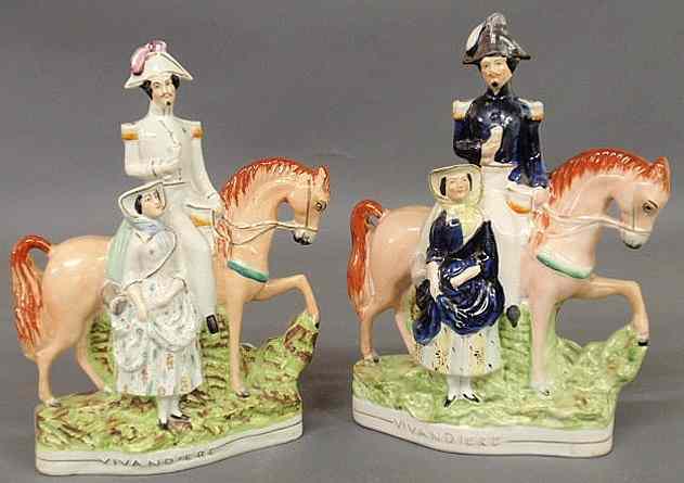 Appraisal: Two th c Staffordshire equine figures of Vivandiere h