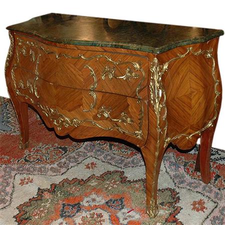 Appraisal: Louis XV Style Marble Top Fruitwood Commode Estimate -